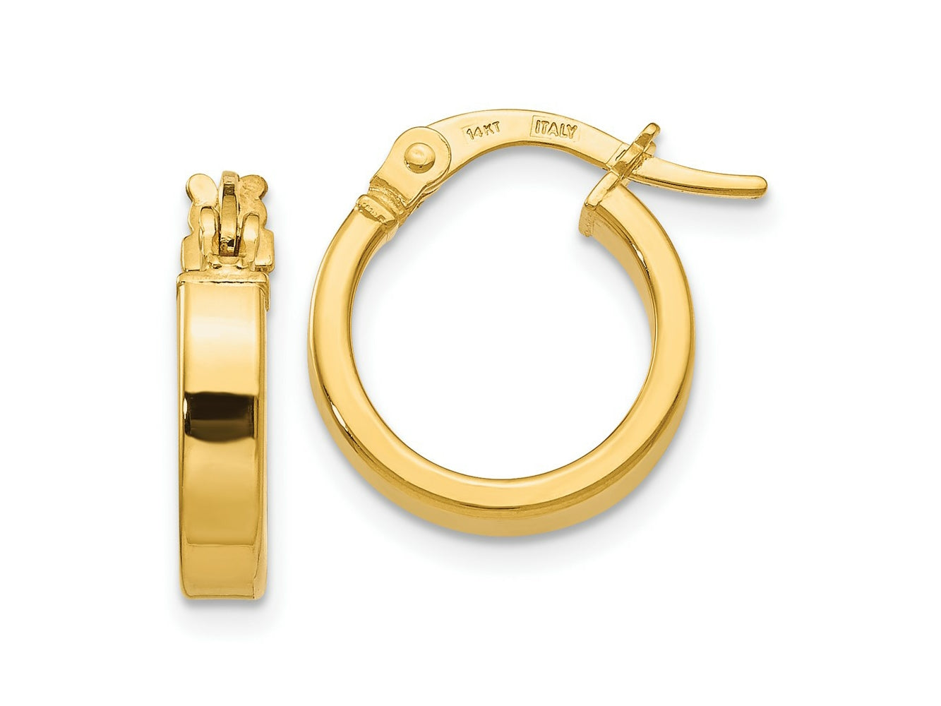 FJC Finejewelers 14 kt Yellow Gold Hoop Polished Earrings 15 mm x 13 mm
