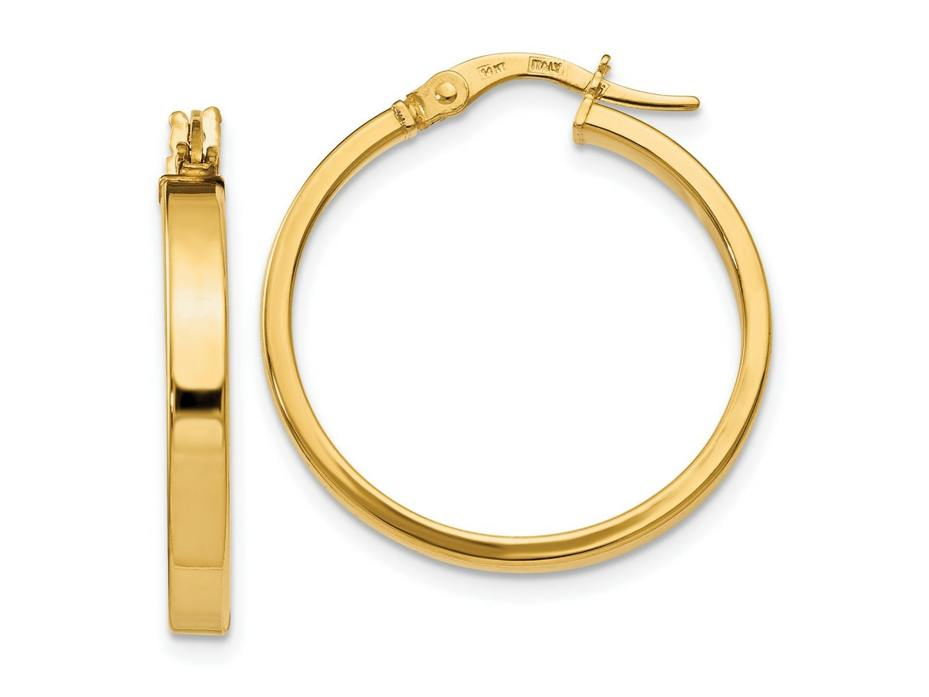 FJC Finejewelers 14 kt Yellow Gold Hoop Polished Earrings 24 mm x 23 mm
