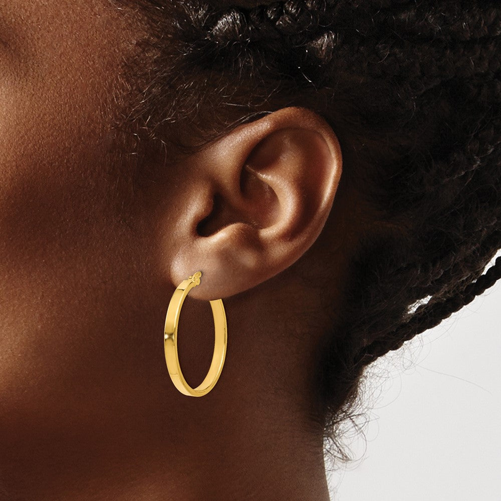 FJC Finejewelers 14 kt Yellow Gold Hoop Polished Earrings 30 mm x 29 mm