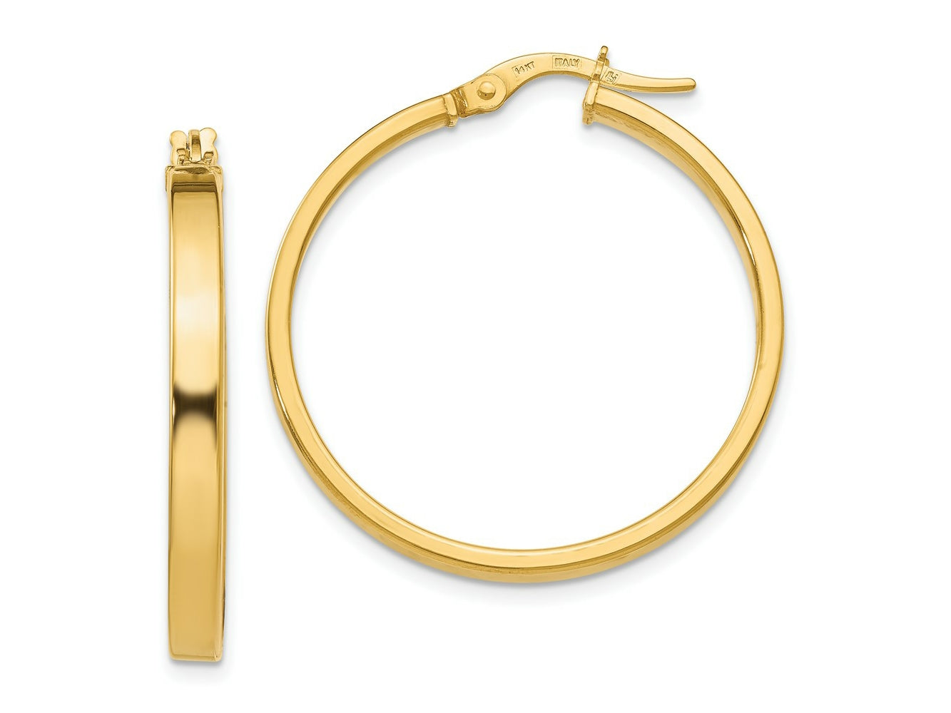 FJC Finejewelers 14 kt Yellow Gold Hoop Polished Earrings 30 mm x 29 mm