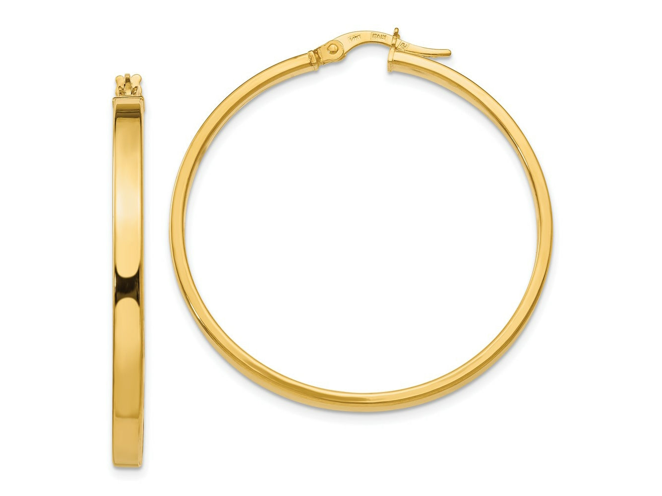 FJC Finejewelers 14 kt Yellow Gold Hoop Polished Earrings 39 mm x 38 mm
