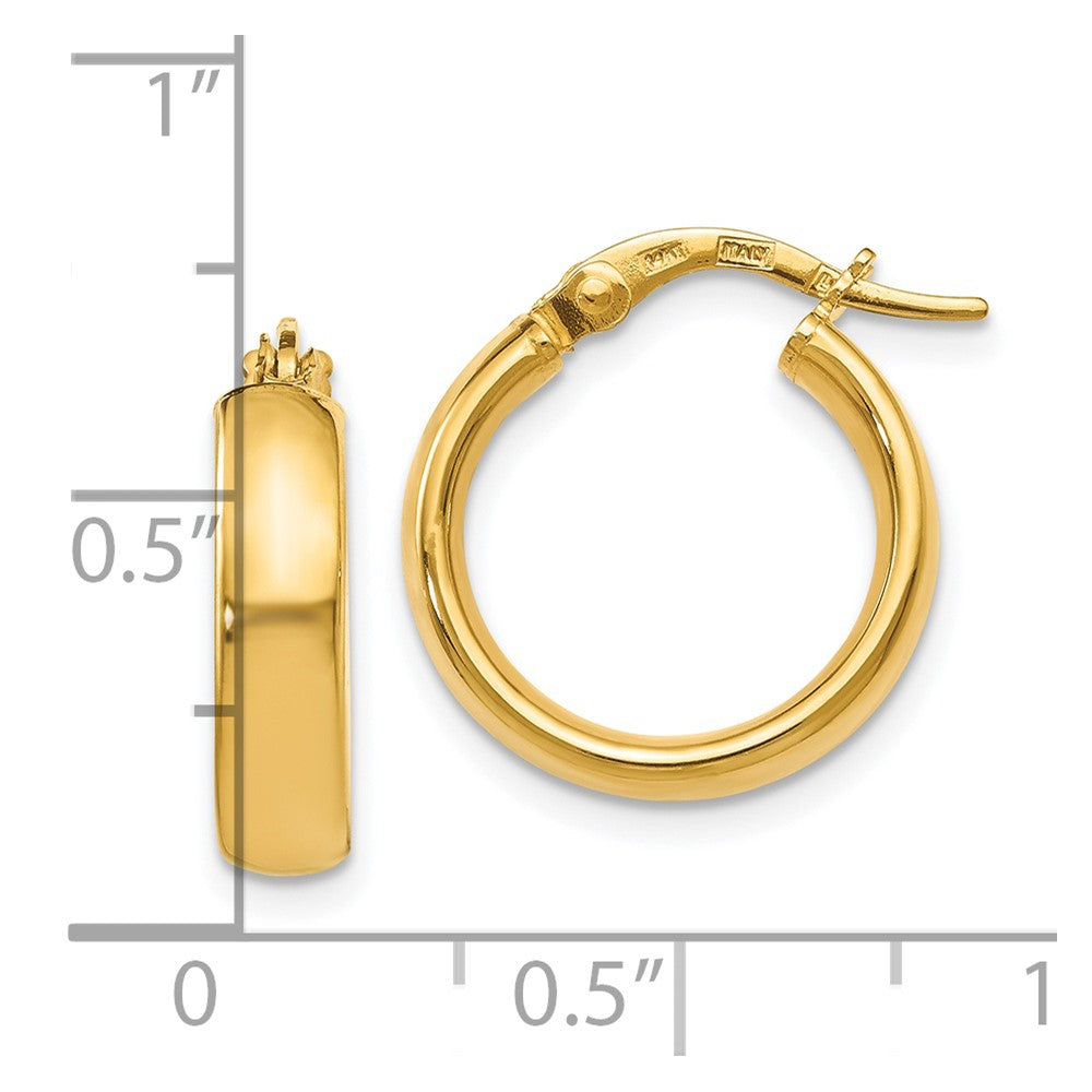 FJC Finejewelers 14 kt Yellow Gold Hoop Polished Earrings 18 mm x 16 mm