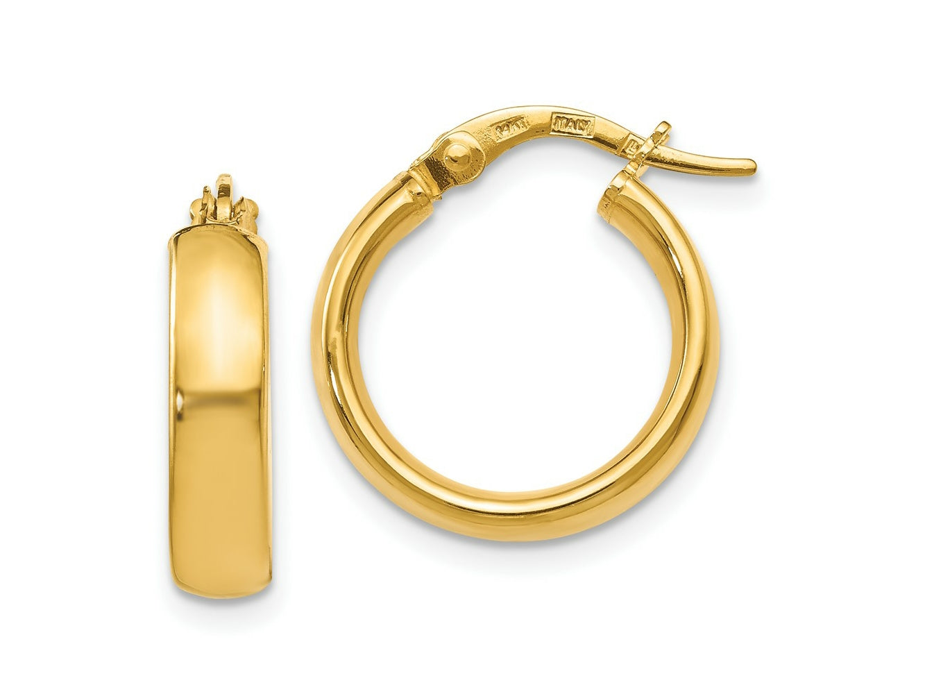 FJC Finejewelers 14 kt Yellow Gold Hoop Polished Earrings 18 mm x 16 mm