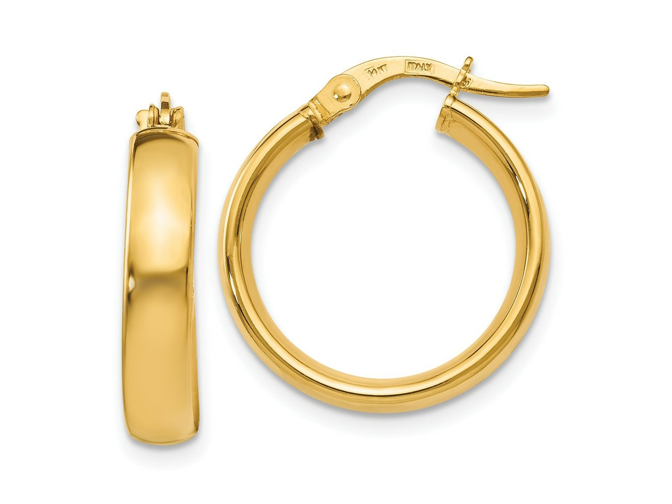 FJC Finejewelers 14 kt Yellow Gold Hoop Polished Earrings 20 mm x 18 mm