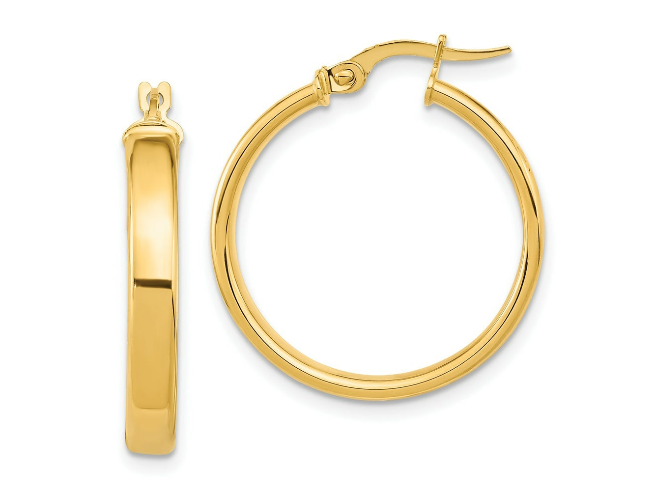FJC Finejewelers 14 kt Yellow Gold Hoop Polished Earrings 25 mm x 24 mm