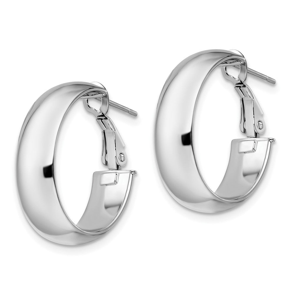 FJC Finejewelers 14 kt White Gold Hoops Polished Hoop Earrings 24 mm x 18 mm