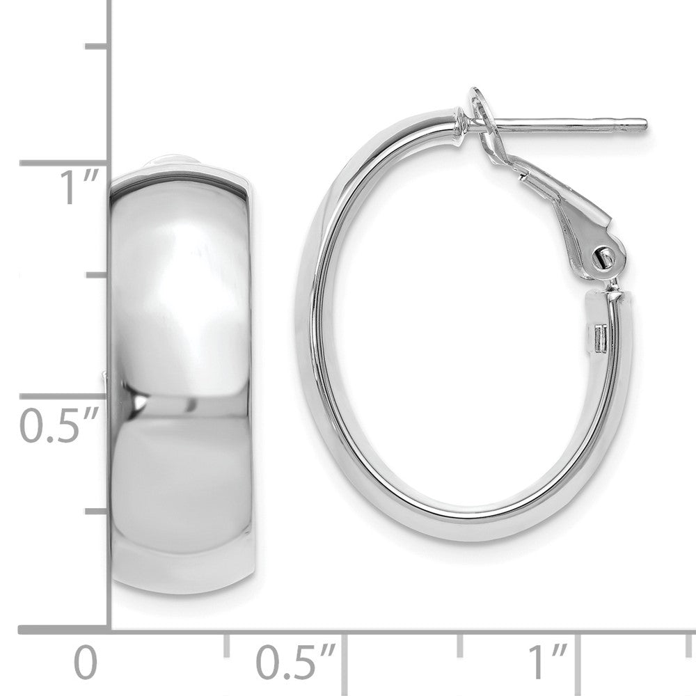 FJC Finejewelers 14 kt White Gold Hoops Polished Hoop Earrings 24 mm x 18 mm