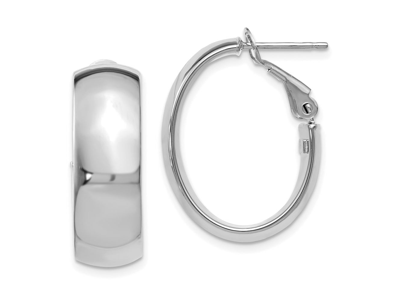 FJC Finejewelers 14 kt White Gold Hoops Polished Hoop Earrings 24 mm x 18 mm