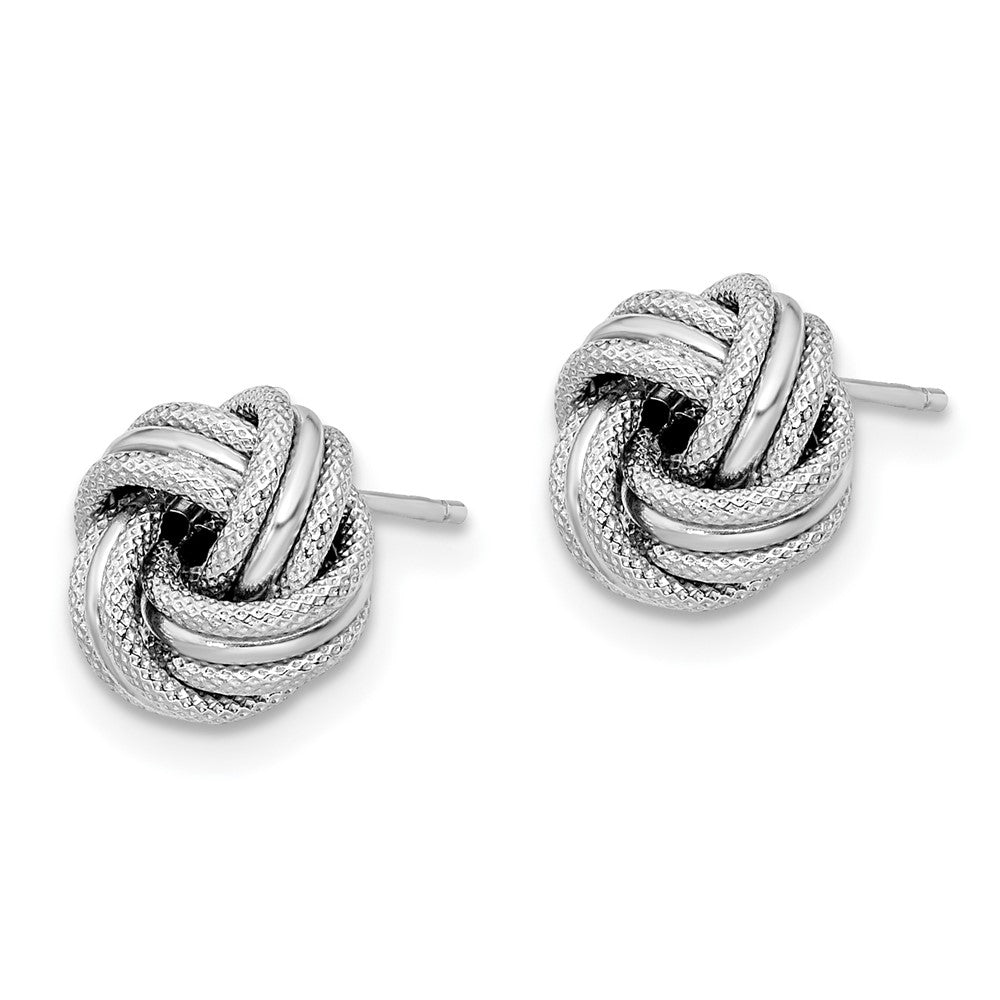 FJC Finejewelers 14 kt White Gold Love Knots Knot Polished Bright Cut Post Earrings 8 mm x 9 mm