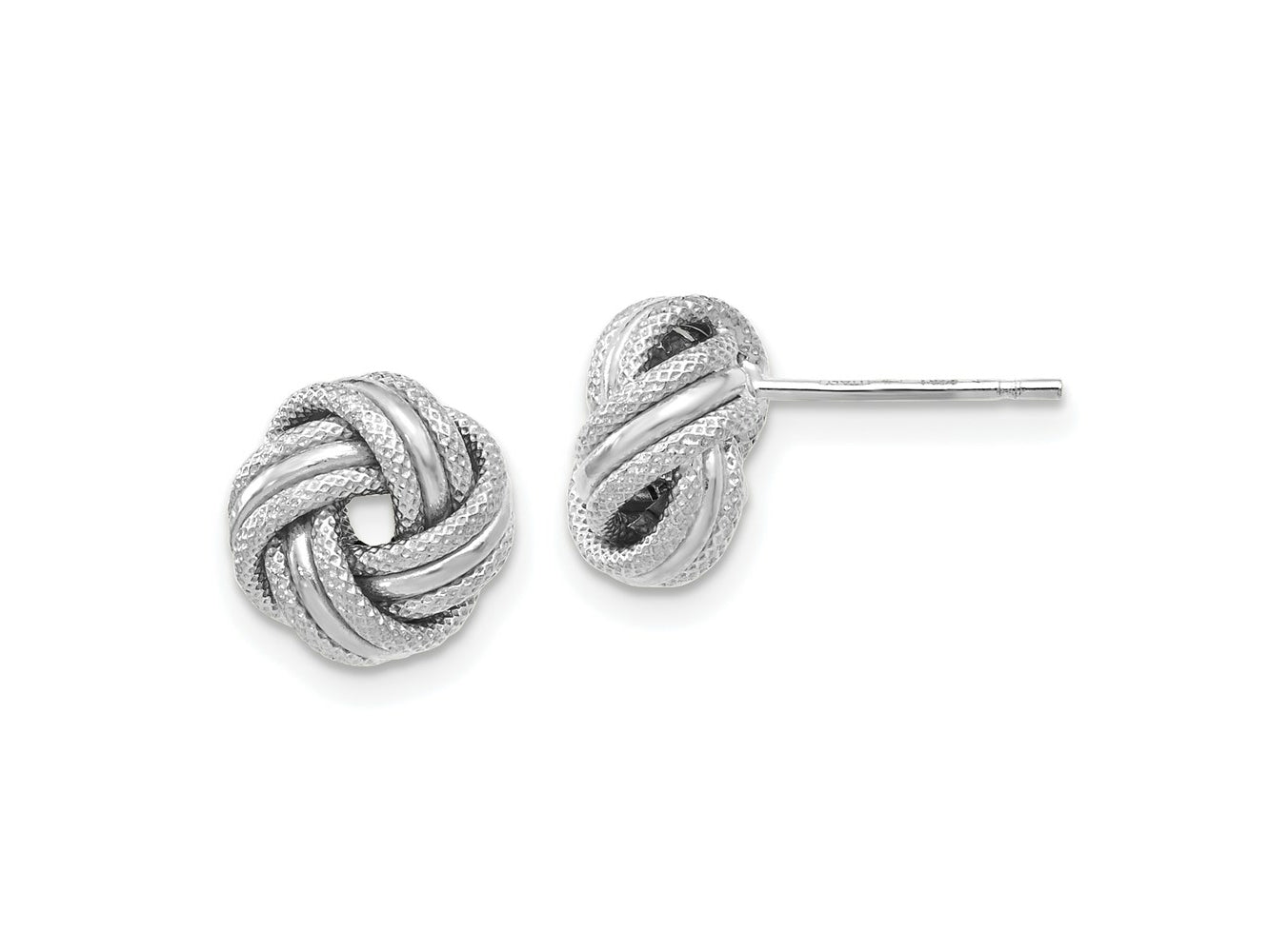 FJC Finejewelers 14 kt White Gold Love Knots Knot Polished Bright Cut Post Earrings 8 mm x 9 mm
