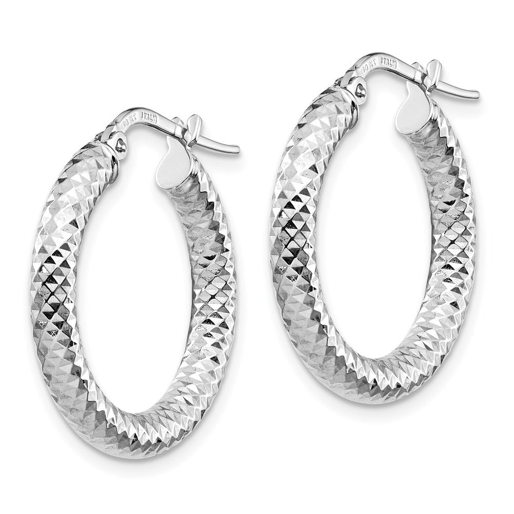 FJC Finejewelers 14 kt White Gold Hoops Bright Cut Round Hoop Earrings 22 mm x 21 mm