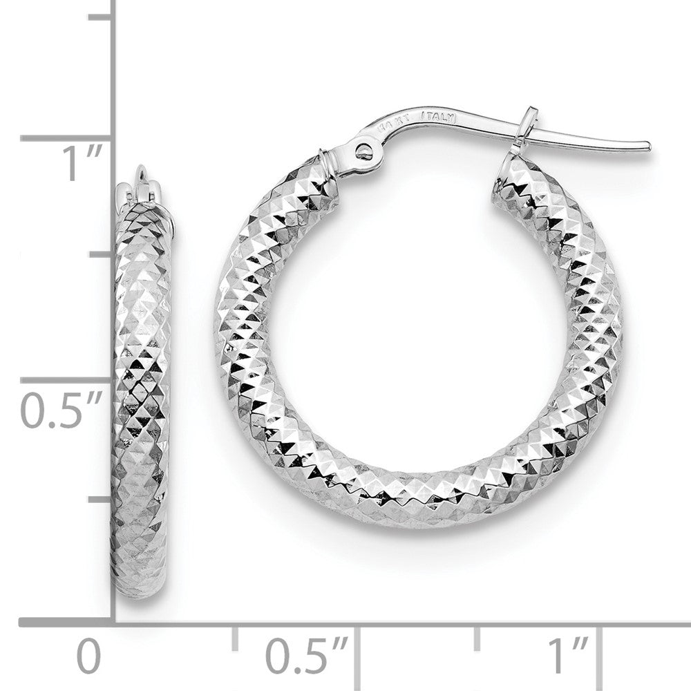 FJC Finejewelers 14 kt White Gold Hoops Bright Cut Round Hoop Earrings 22 mm x 21 mm