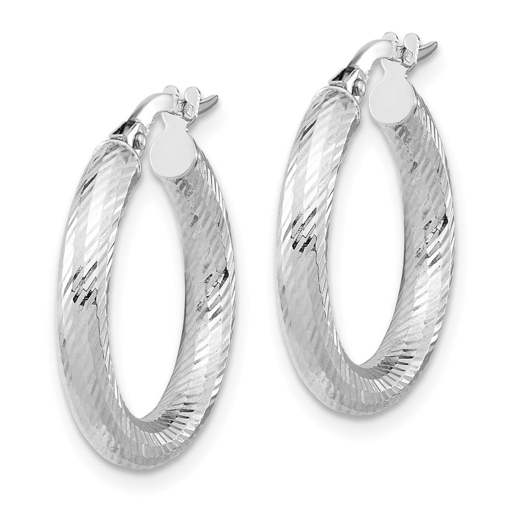 FJC Finejewelers 14 kt White Gold Hoops Bright Cut Round Hoop Earrings 22 mm x 20 mm