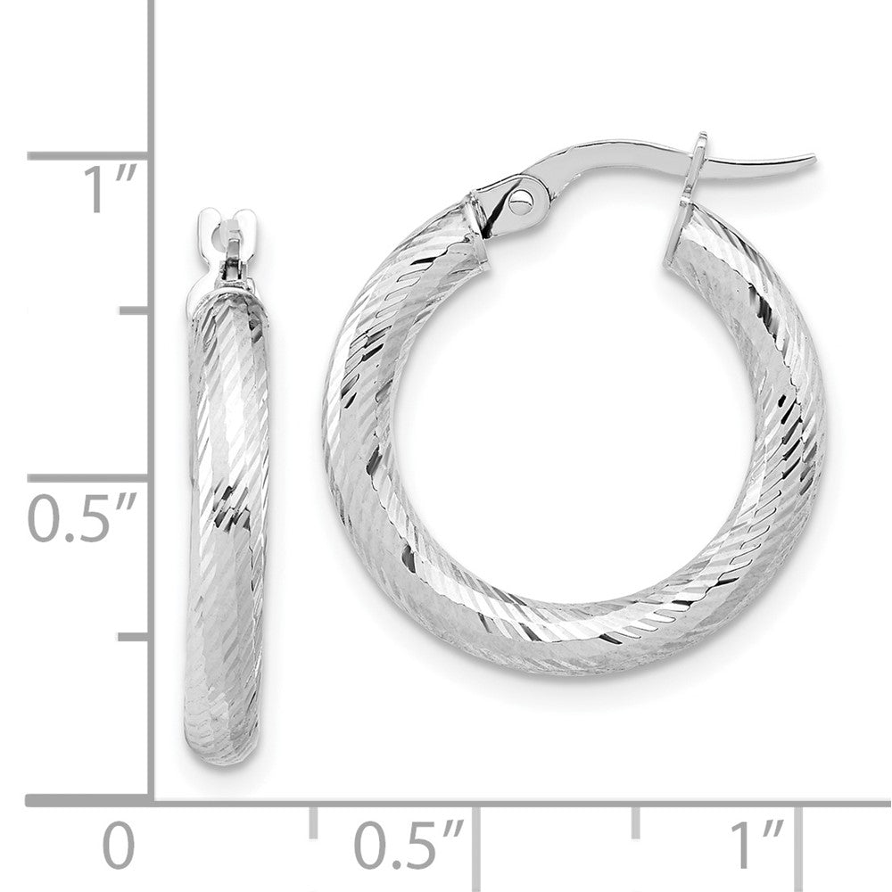 FJC Finejewelers 14 kt White Gold Hoops Bright Cut Round Hoop Earrings 22 mm x 20 mm