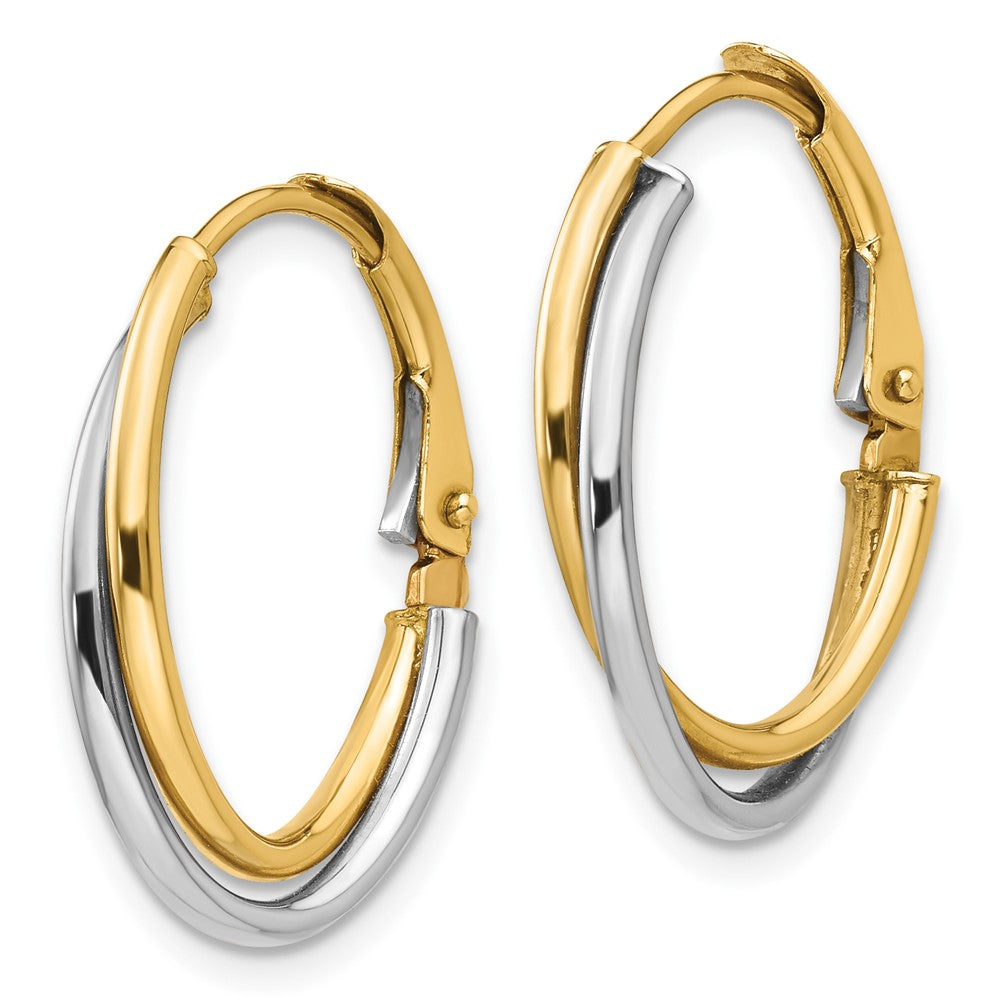 FJC Finejewelers 14 kt Two Tone Gold Two-tone Polished Hoop Earrings 21 mm x 15 mm