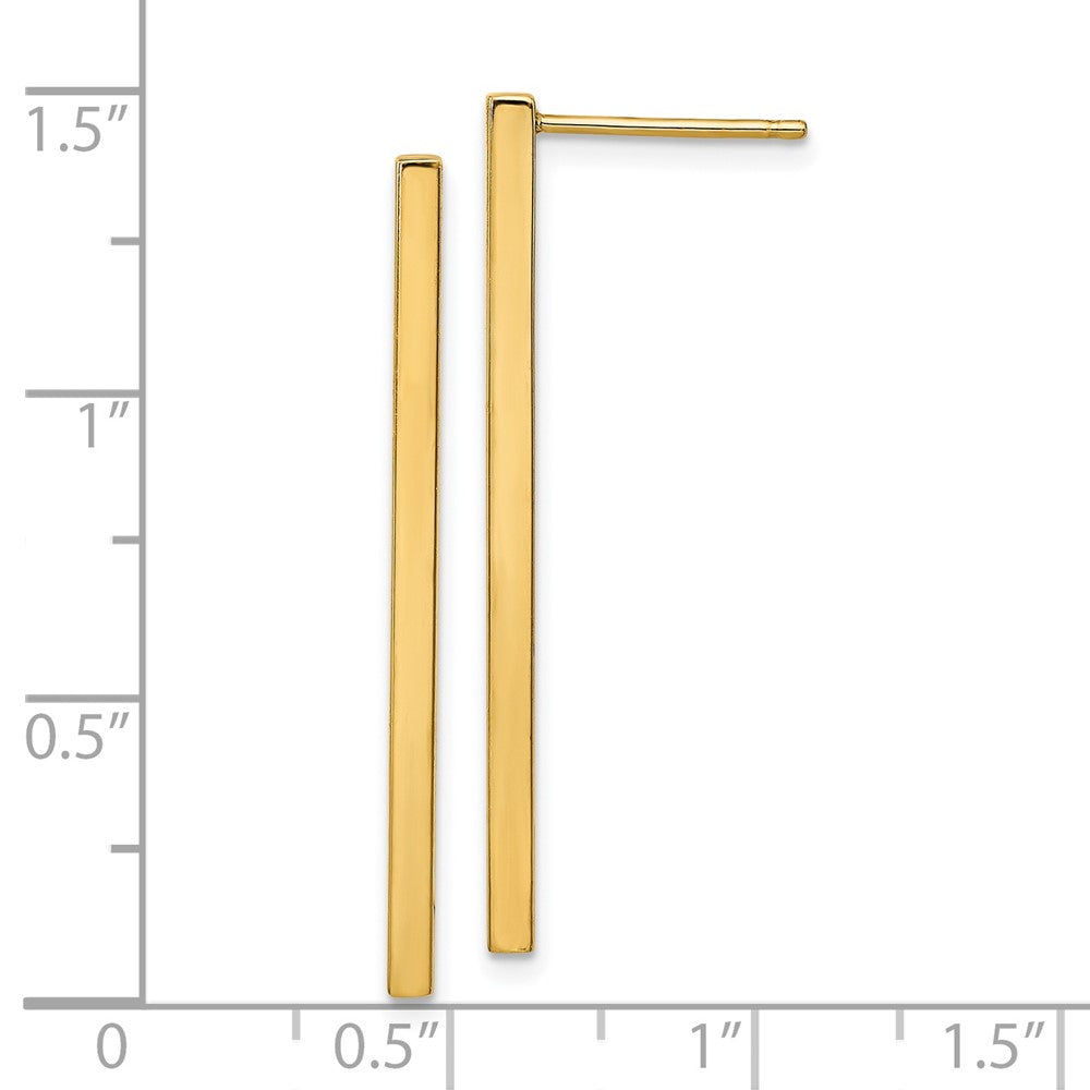 FJC Finejewelers 14 kt Yellow Gold Polished Post Dangle Bar Earrings 35 mm x 2 mm