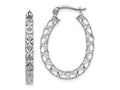 FJC Finejewelers 14 kt White Gold Hoops Polished Bright Cut Hollow Hoop Earrings 27 mm x 21 mm