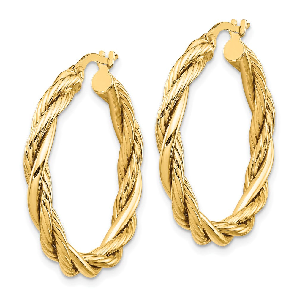 FJC Finejewelers 14 kt Yellow Gold Polished Twisted Hoop Earrings 28 mm x 27 mm