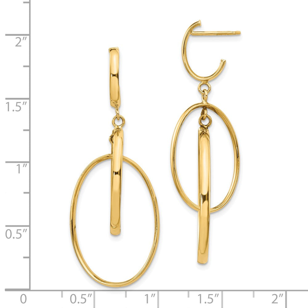 FJC Finejewelers 14 kt Yellow Gold Polished Post Dangle Earrings 45 mm x 18 mm