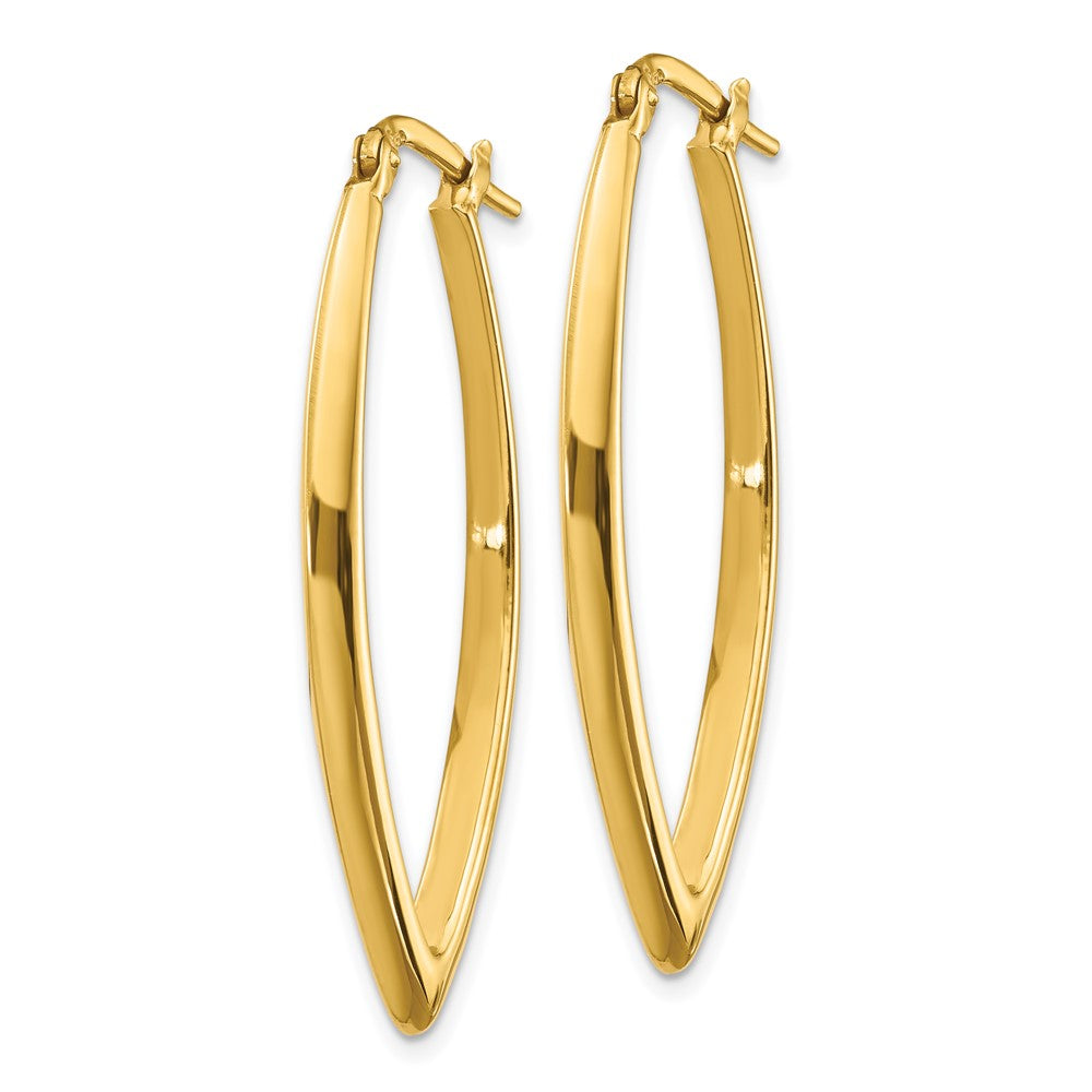 FJC Finejewelers 14 kt Yellow Gold Polished Fancy Hoop Earrings 40 mm x 18 mm