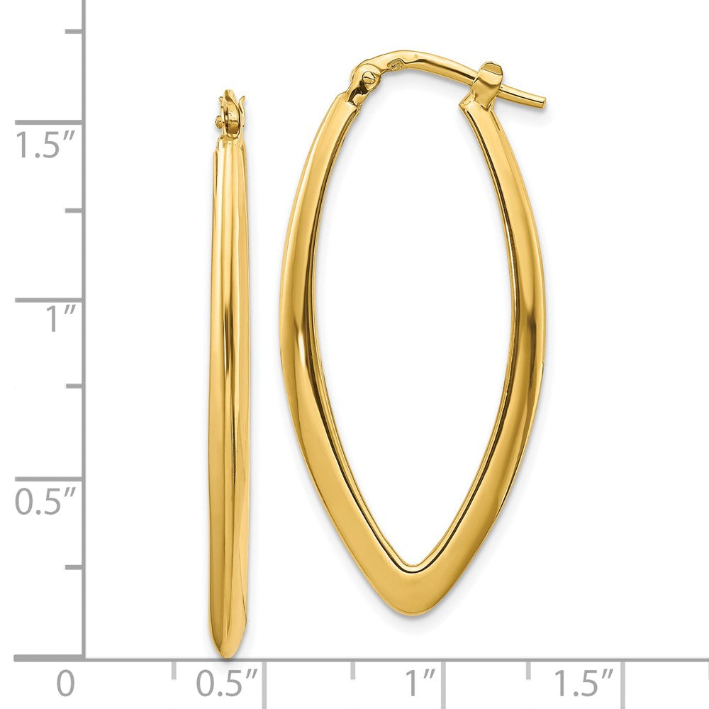FJC Finejewelers 14 kt Yellow Gold Polished Fancy Hoop Earrings 40 mm x 18 mm