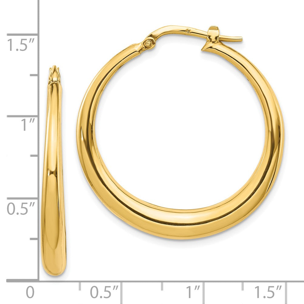 FJC Finejewelers 14 kt Yellow Gold Polished Fancy Hoop Earrings 22 mm x 31 mm