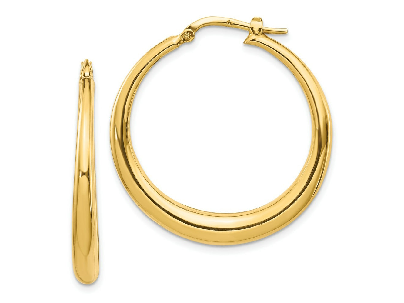 FJC Finejewelers 14 kt Yellow Gold Polished Fancy Hoop Earrings 22 mm x 31 mm