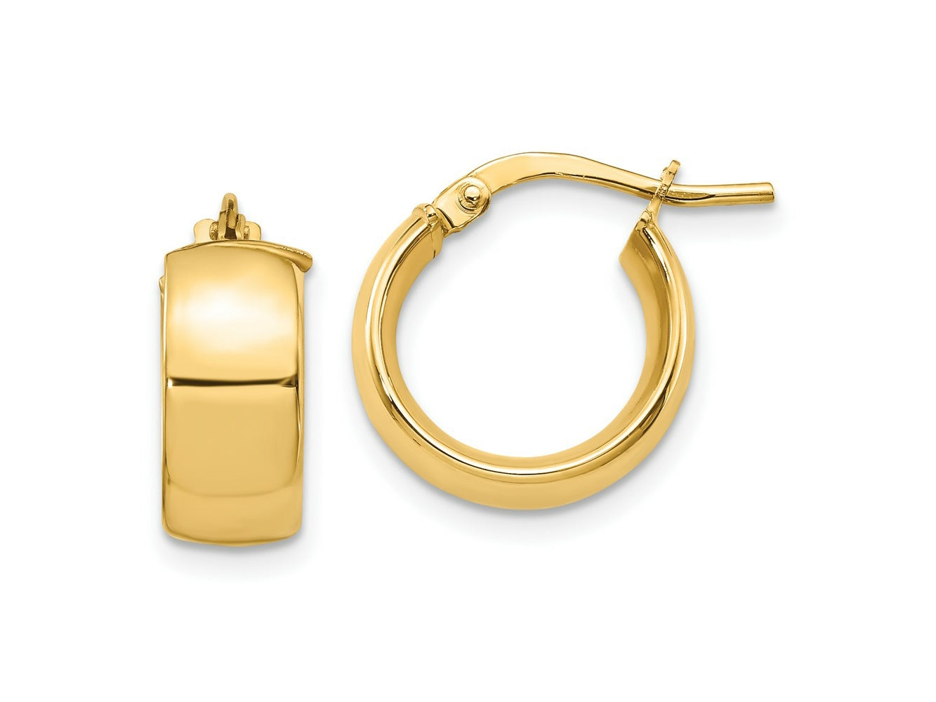 FJC Finejewelers 14 kt Yellow Gold 6mm High Polished Hoop Earrings 15 mm x 13 mm