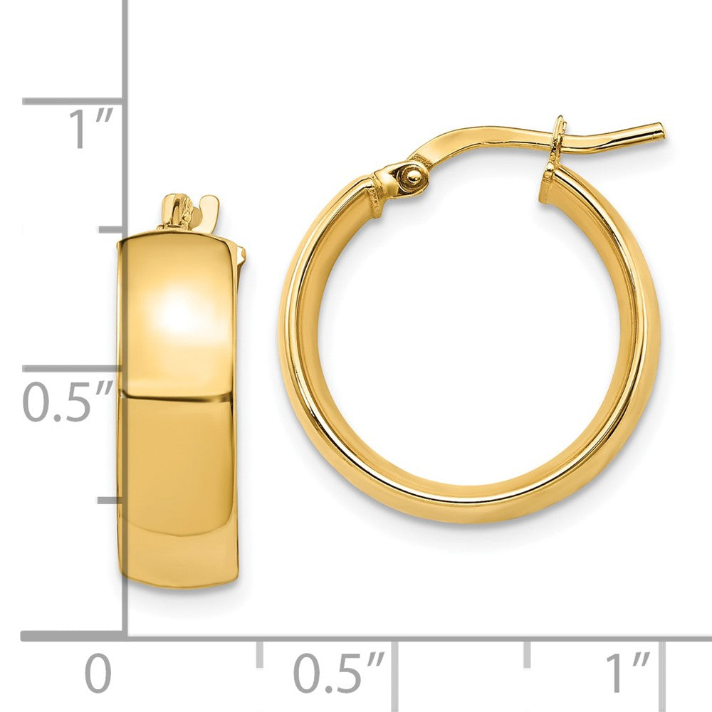 FJC Finejewelers 14 kt Yellow Gold 6mm High Polished Hoop Earrings 20 mm x 18 mm