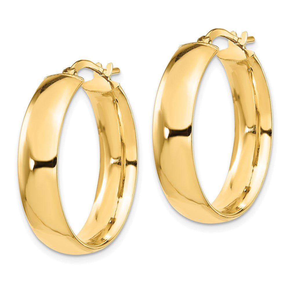 FJC Finejewelers 14 kt Yellow Gold 6mm High Polished Hoop Earrings 26 mm x 24 mm