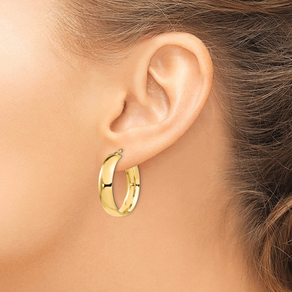 FJC Finejewelers 14 kt Yellow Gold 6mm High Polished Hoop Earrings 26 mm x 24 mm