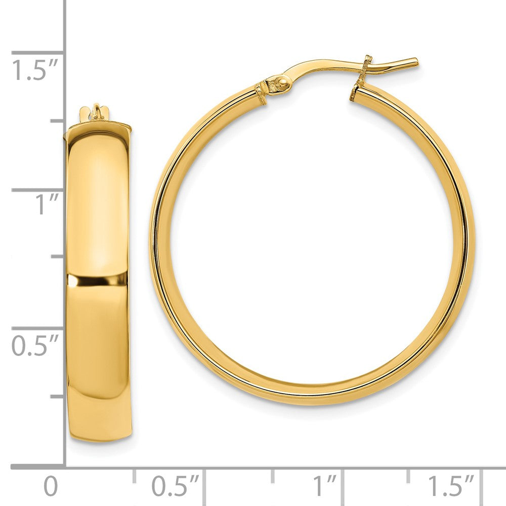 FJC Finejewelers 14 kt Yellow Gold 6mm High Polished Hoop Earrings 32 mm x 29 mm
