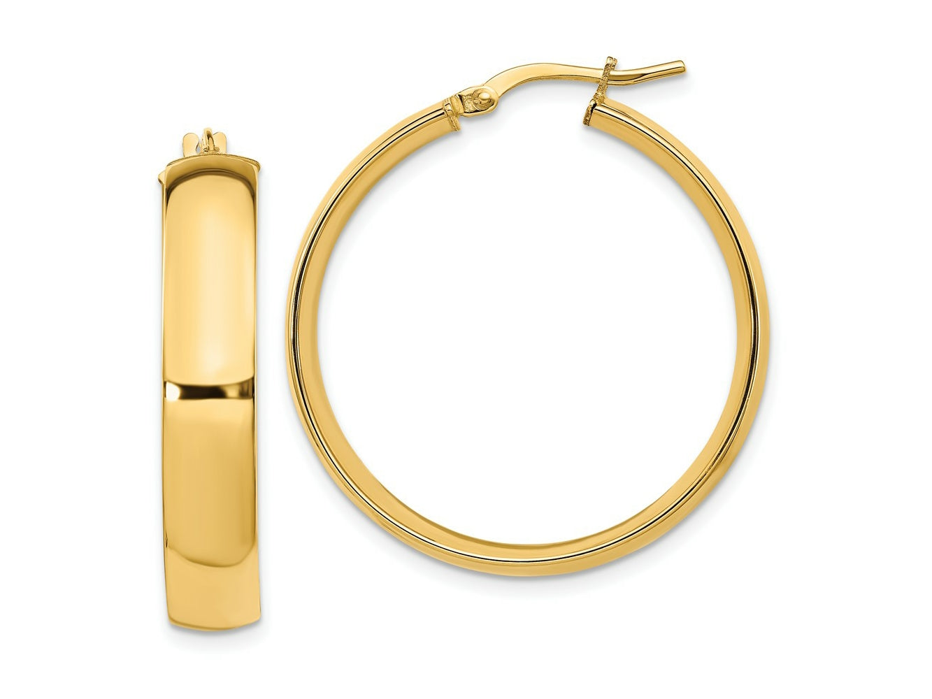 FJC Finejewelers 14 kt Yellow Gold 6mm High Polished Hoop Earrings 32 mm x 29 mm