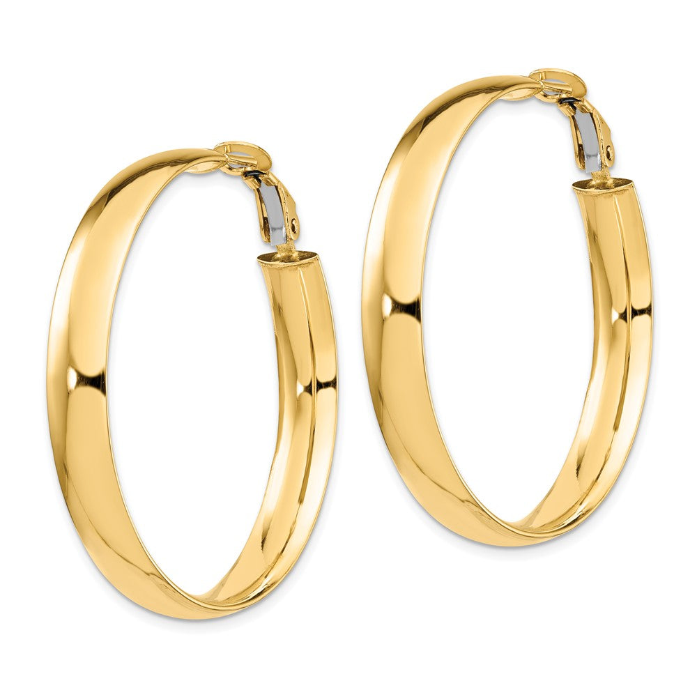 FJC Finejewelers 14 kt Yellow Gold 6mm High Polished Omega Back Hoop Earrings 39 mm x 37 mm