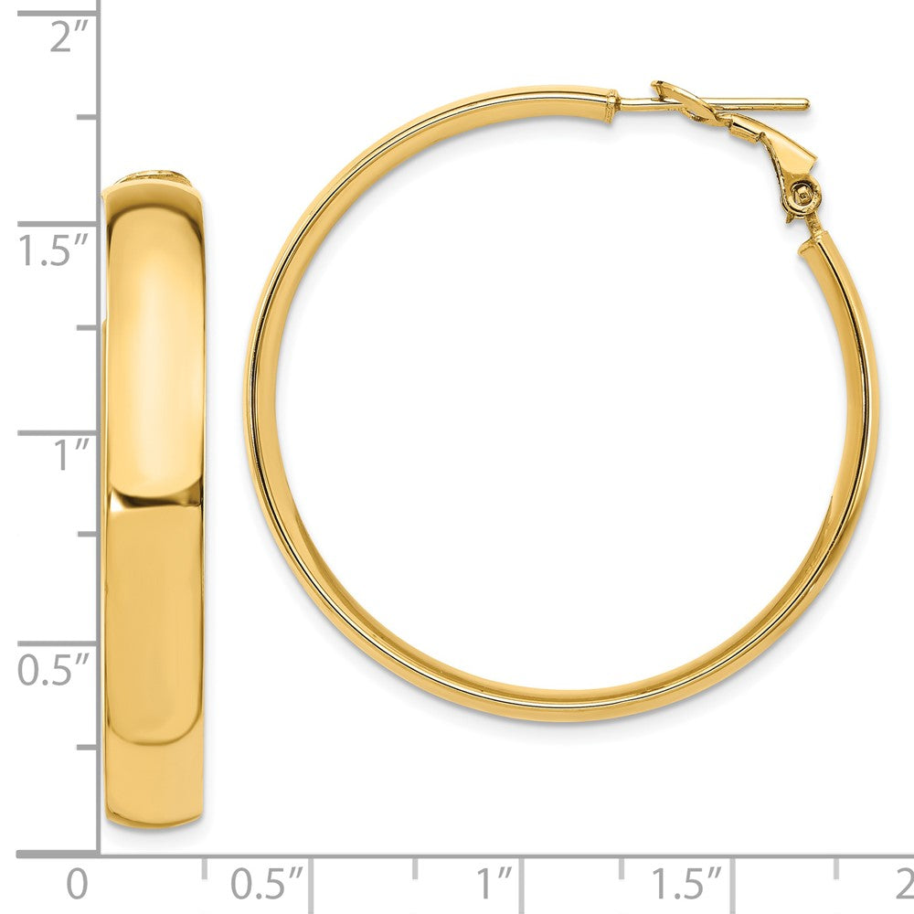FJC Finejewelers 14 kt Yellow Gold 6mm High Polished Omega Back Hoop Earrings 39 mm x 37 mm