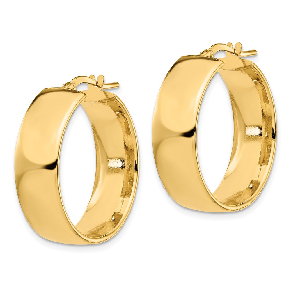 FJC Finejewelers 14 kt Yellow Gold 8mm High Polished Hoop Earrings 25 mm x 23 mm