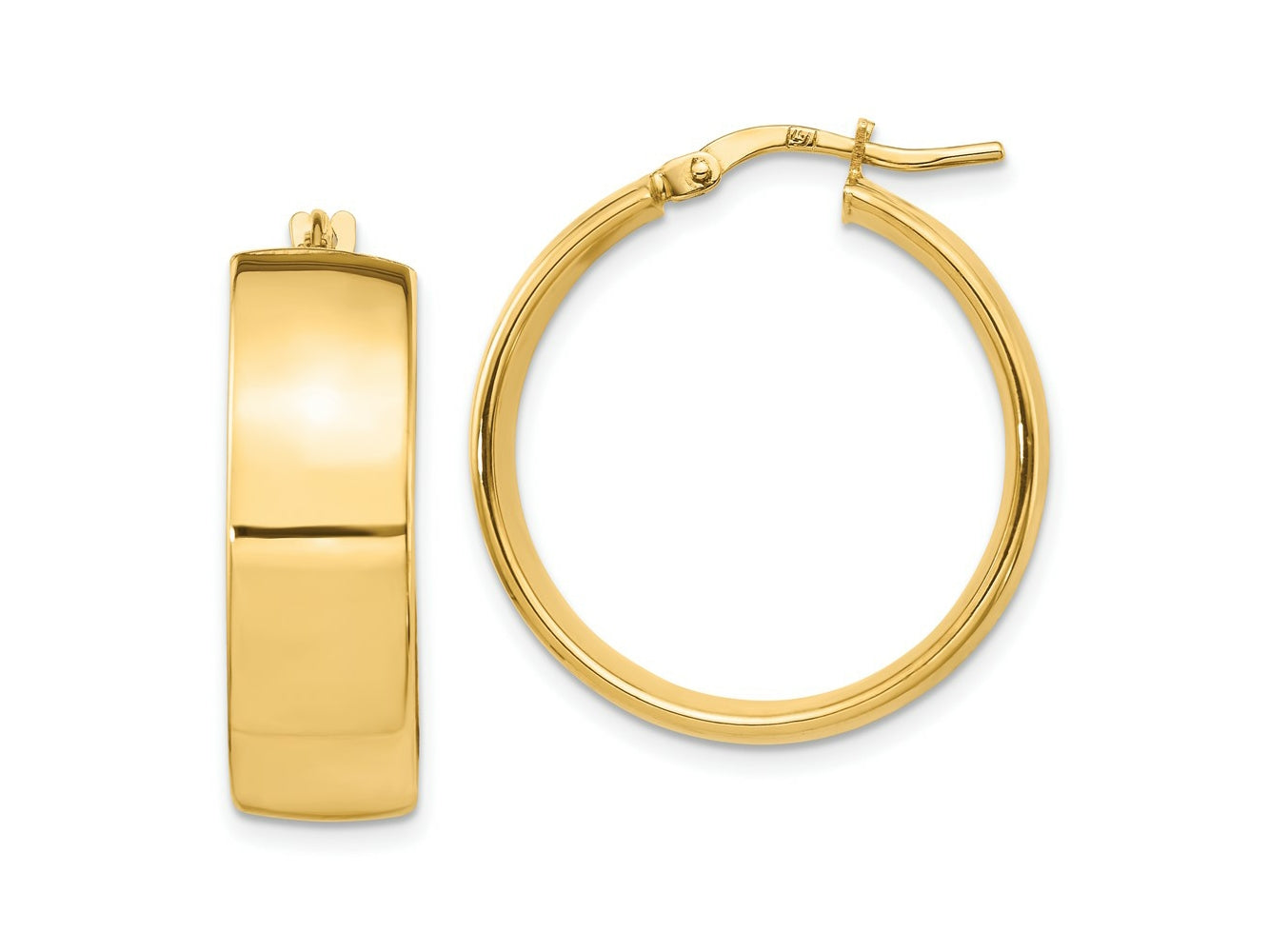 FJC Finejewelers 14 kt Yellow Gold 8mm High Polished Hoop Earrings 25 mm x 23 mm