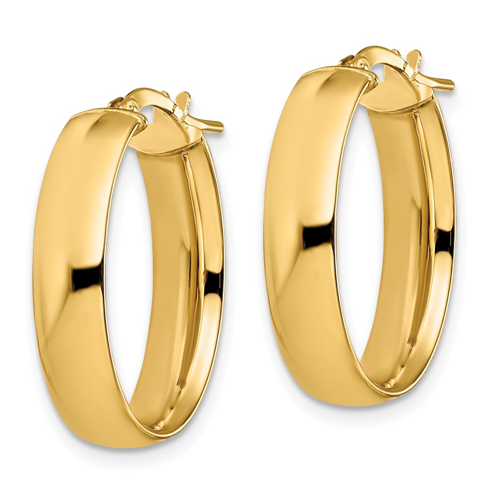 FJC Finejewelers 14 kt Yellow Gold 6mm High Polished Oval Hoop Earrings 20 mm x 14 mm