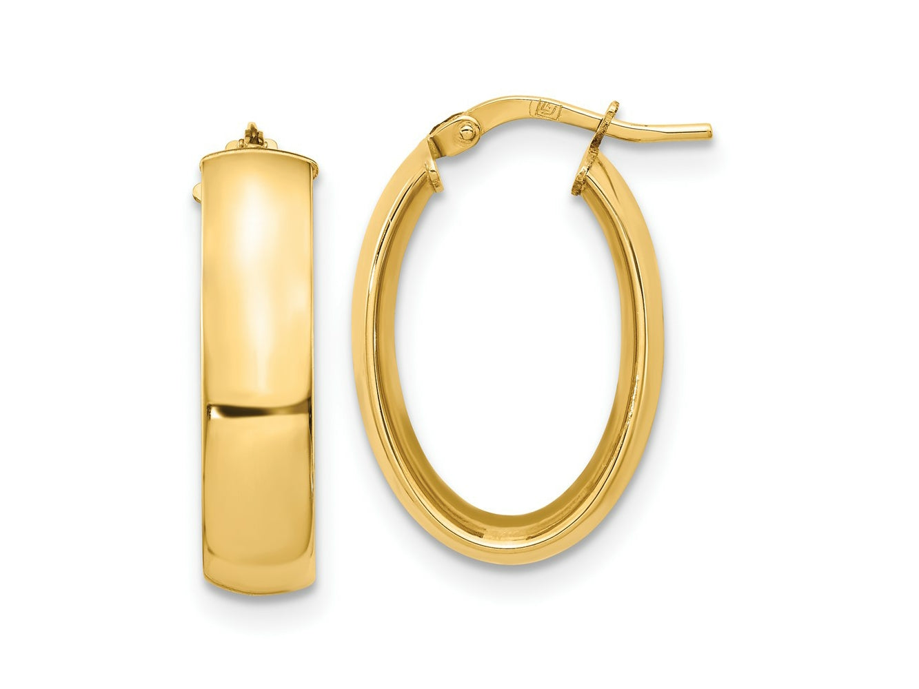 FJC Finejewelers 14 kt Yellow Gold 6mm High Polished Oval Hoop Earrings 20 mm x 14 mm