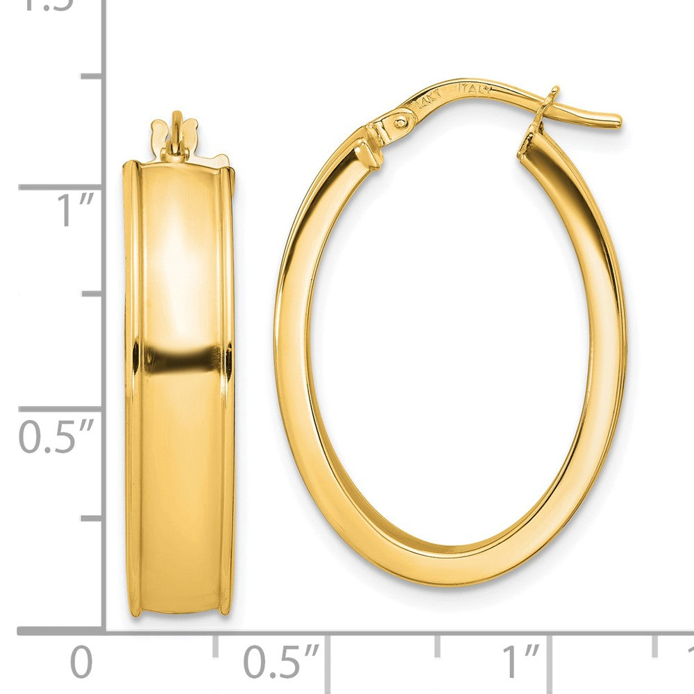 FJC Finejewelers 14 kt Yellow Gold Polished Oval Hoops