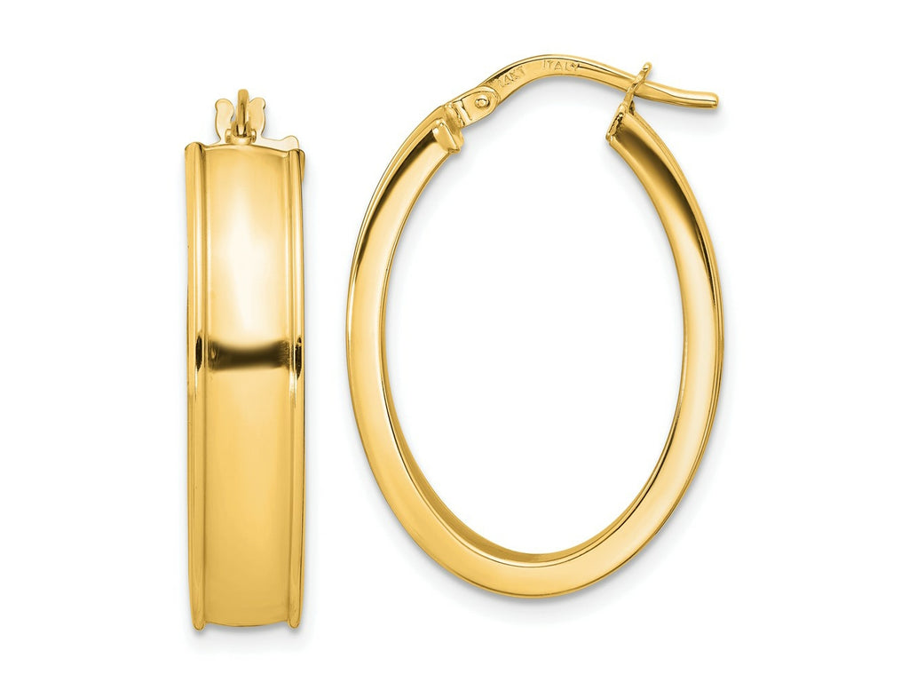 FJC Finejewelers 14 kt Yellow Gold Polished Oval Hoops
