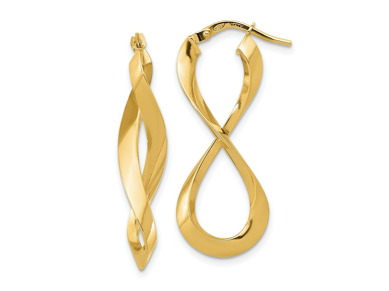 FJC Finejewelers 14 kt Yellow Gold Polished LandR Eternity Hoop Earrings 13 mm x 13 mm