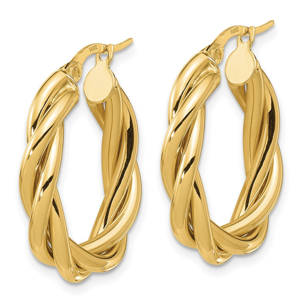 FJC Finejewelers 14 kt Yellow Gold Polished Twisted Oval Hoop Earrings 25 mm x 20 mm