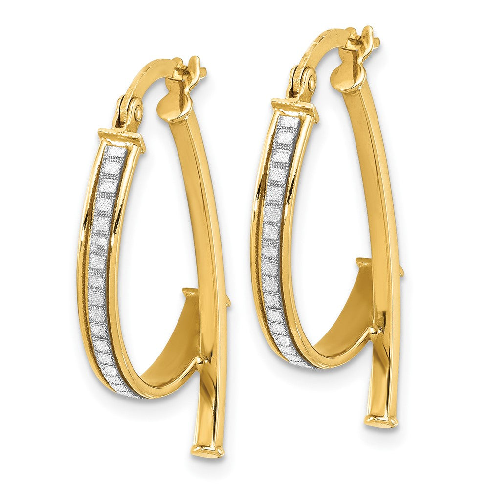 FJC Finejewelers 14 kt Yellow Gold Polished Glitter Infused Hoop Earrings