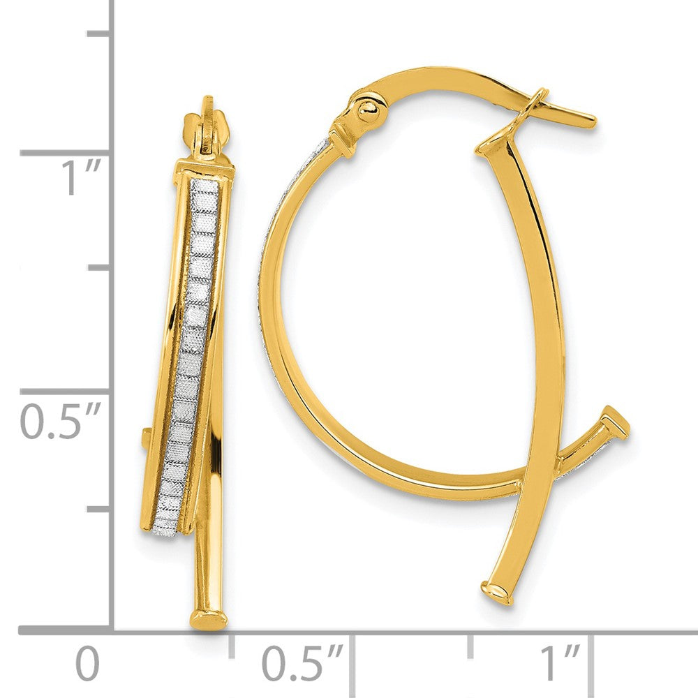 FJC Finejewelers 14 kt Yellow Gold Polished Glitter Infused Hoop Earrings