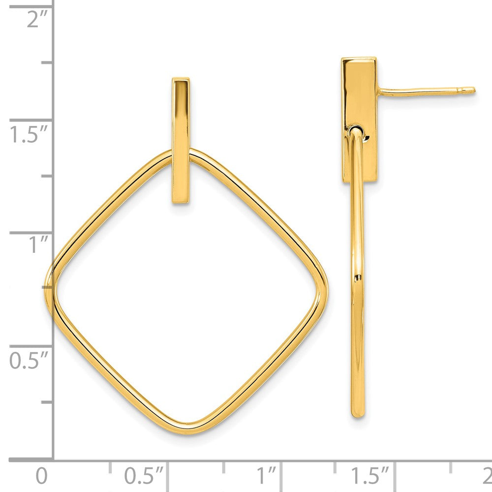 FJC Finejewelers 14 kt Yellow Gold Polished Square Post Dangle Earrings 39 mm x 31 mm