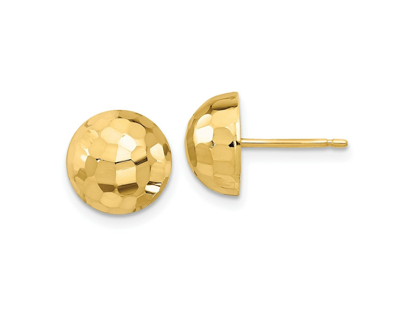 FJC Finejewelers 14 kt Yellow Gold Polished Bright Cut 10mm Button Post Earrings 9 mm x 9 mm