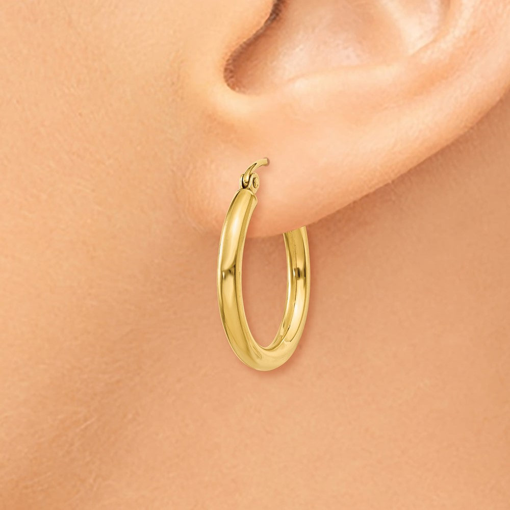 FJC Finejewelers 14 kt Yellow Gold Polished 2.5mm Lightweight Tube Hoop Earrings