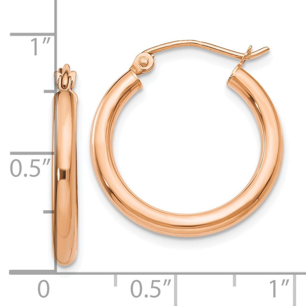 FJC Finejewelers 14 kt Rose Gold Polished 2.5mm Lightweight Tube Hoop Earrings