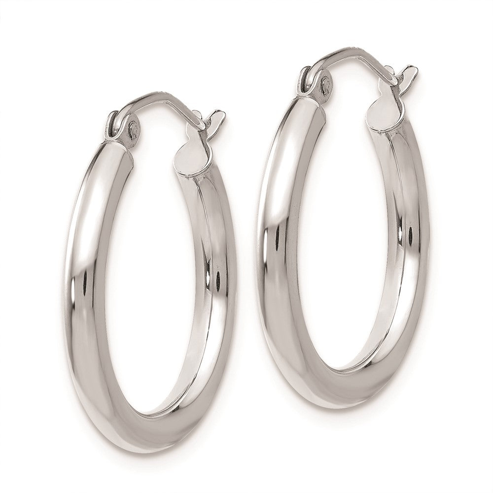 FJC Finejewelers 14 kt White Gold Polished 2.5mm Lightweight Tube Hoop Earrings